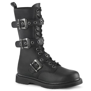 Men Demonia Bolt-330 Knee-high Boots Black Vegan Leather | SID246813