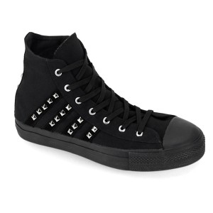 Men Demonia Deviant-103 Sneakers Black Canvas-Suede | WGQ836721