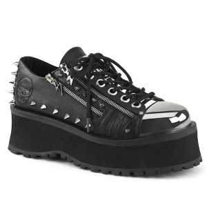 Men Demonia Gravedigger-04 Platform Shoes Black Vegan Leather | YMT935846