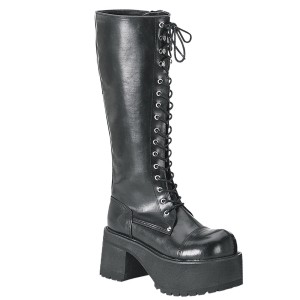 Men Demonia Ranger-302 Knee-high Boots Black Vegan Leather | PXH164372