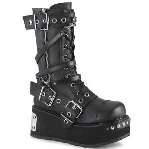 Men Demonia Trashville-250 Knee-high Boots Black Vegan Leather | PZC856732