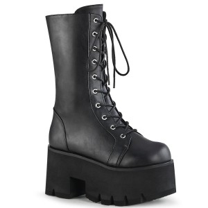 Women's Demonia Ashes-105 Knee-high Boots Black Vegan Leather | BAN902634