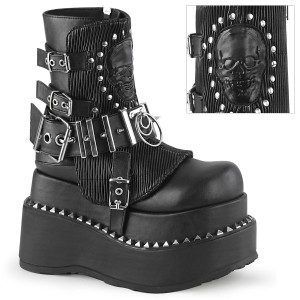 Women's Demonia Bear-150 Platform Boots Black Vegan Leather | FUS716508