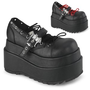 Women's Demonia Bear-23 Mary Janes Black Vegan Leather | OTF062159