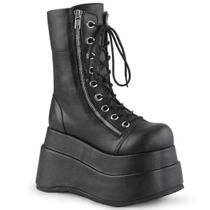 Women's Demonia Bear-265 Platform Boots Black Vegan Leather | NYX610529