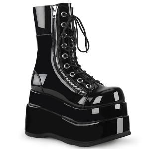 Women's Demonia Bear-265 Platform Boots Black Patent | XWL761509