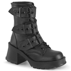 Women's Demonia Bratty-118 Ankle Boots Black Vegan Leather | OZL089264