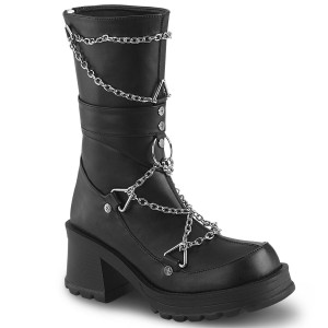 Women's Demonia Bratty-120 Ankle Boots Black Vegan Leather | OTZ562108