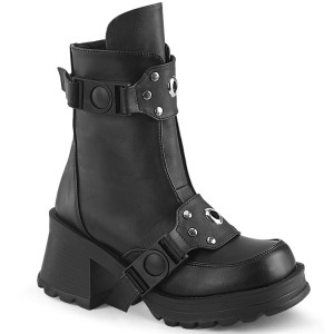 Women's Demonia Bratty-56 Ankle Boots Black Vegan Leather | SWO459678