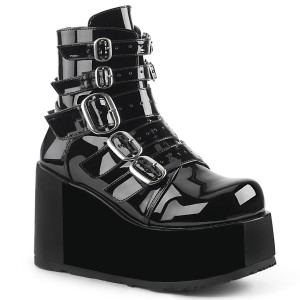 Women's Demonia Concord-57 Platform Boots Black Patent | NIE180539