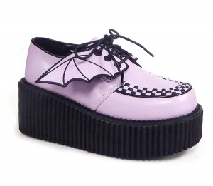 Women's Demonia Creeper-205 Creepers Shoes Lavender Vegan Leather | BZX603517