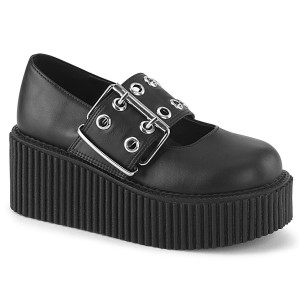 Women's Demonia Creeper-230 Creepers Shoes Black Vegan Leather | UHG612980