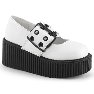 Women's Demonia Creeper-230 Creepers Shoes White Vegan Leather | FGK168402