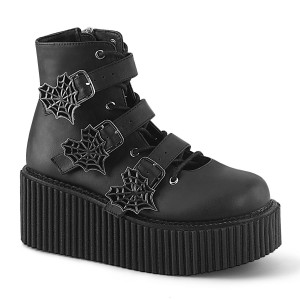 Women's Demonia Creeper-260 Creepers Shoes Black Vegan Leather | OZN413052