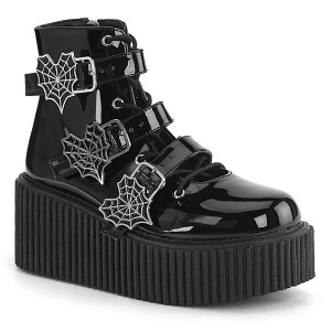 Women's Demonia Creeper-260 Creepers Shoes Black Patent | IRS265408