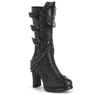 Women's Demonia Crypto-67 Platform Boots Black Vegan Leather | YSO598730