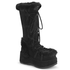 Women's Demonia Cubby-311 Knee-high Boots Black Vegan Suede | CRN832649