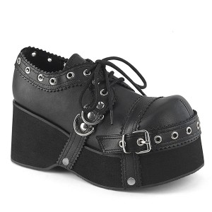 Women's Demonia Dank-28 Platform Shoes Black Vegan Leather | HSO273658