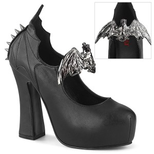 Women's Demonia Demon-18 High Heels Black Vegan Leather | EZA406528