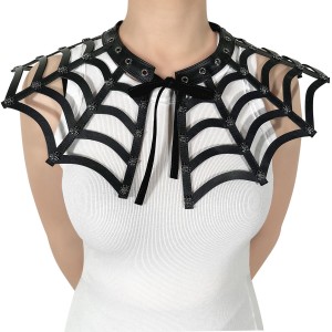 Women's Demonia Spiderweb Cutout Collar Spiderweb Cutout Collar Black | CZB750634