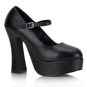 Women's Demonia Dolly-50 Platform Shoes Black Vegan Leather | ZBI956812