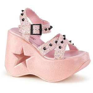 Women's Demonia Dynamite-02 Sandals Baby Pink Glitter | HTM497630