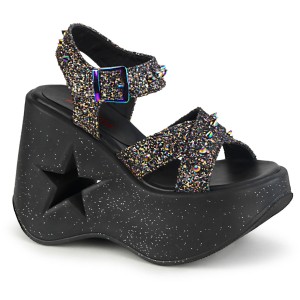 Women's Demonia Dynamite-02 Sandals Black Multi Glitter | HWN317062