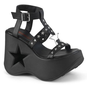 Women's Demonia Dynamite-12 Sandals Black Vegan Leather | VMD968215