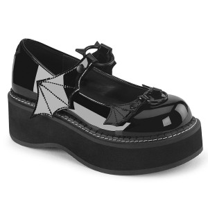 Women's Demonia Emily-23 Mary Janes Black Patent | HVK517349