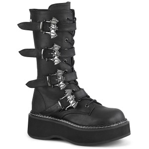 Women's Demonia Emily-322 Knee-high Boots Black Vegan Leather | JKI540376