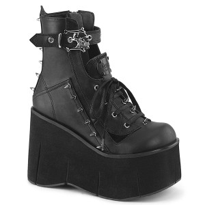 Women's Demonia Kera-150 Platform Boots Black Vegan Leather | EFX627493