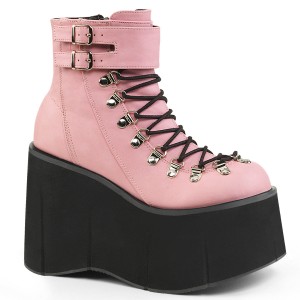 Women's Demonia Kera-21 Platform Boots Baby Pink Vegan Leather | PNG068379