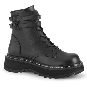 Women's Demonia Lilith-152 Platform Boots Black Vegan Leather | WOY548920