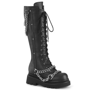 Women's Demonia Renegade-215 Knee-high Boots Black Vegan Leather | OXP849270