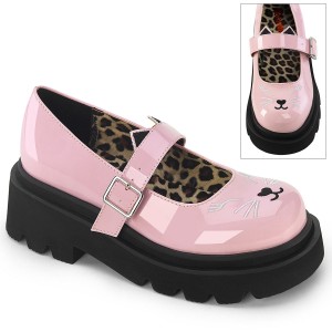 Women's Demonia Renegade-56 Mary Janes Baby Pink Patent | JSF428056