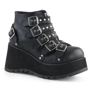 Women's Demonia Scene-30 Platform Boots Black Vegan Leather | ZPL461293