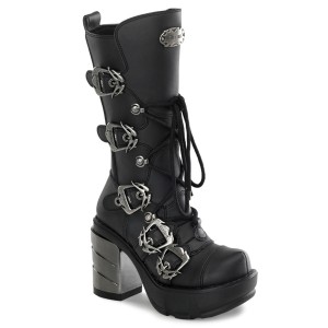 Women's Demonia Sinister-203 Knee-high Boots Black Vegan Leather | CUQ437026