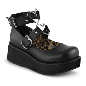 Women's Demonia Sprite-02 Mary Janes Black Vegan Leather | WMB347961