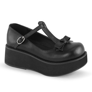 Women's Demonia Sprite-03 Mary Janes Black Vegan Leather | ICH305812