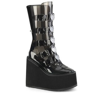 Women's Demonia Swing-230C Knee-high Boots Smoke TPU | TKH971504