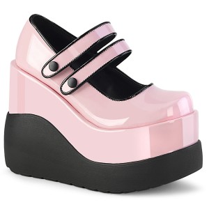 Women's Demonia Void-37 Platform Shoes Baby Pink Patent | IXK109842