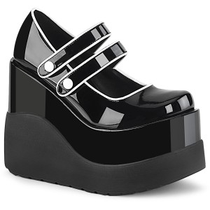 Women's Demonia Void-37 Platform Shoes Black Patent | MDW784692