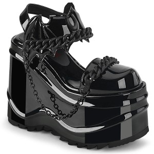 Women's Demonia Wave-20 Sandals Black Patent | IEU239158