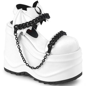 Women's Demonia Wave-20 Sandals White Vegan Leather | JUZ197024