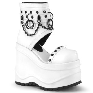 Women's Demonia Wave-22 Sandals White Vegan Leather | UQP271083