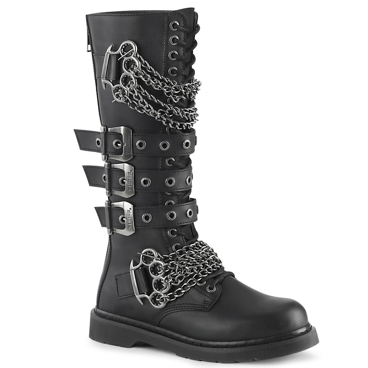 Men Demonia Bolt-450 Knee-high Boots Black Vegan Leather | CBO976502