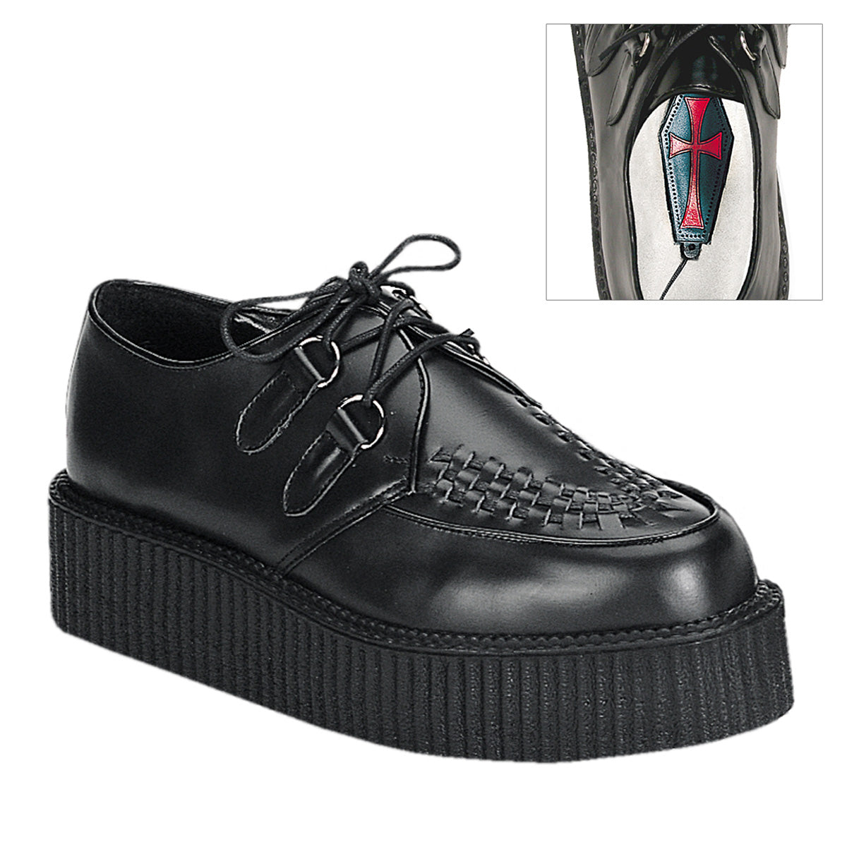 Men Demonia Creeper-402 Creepers Shoes Black Leather | XUW604187