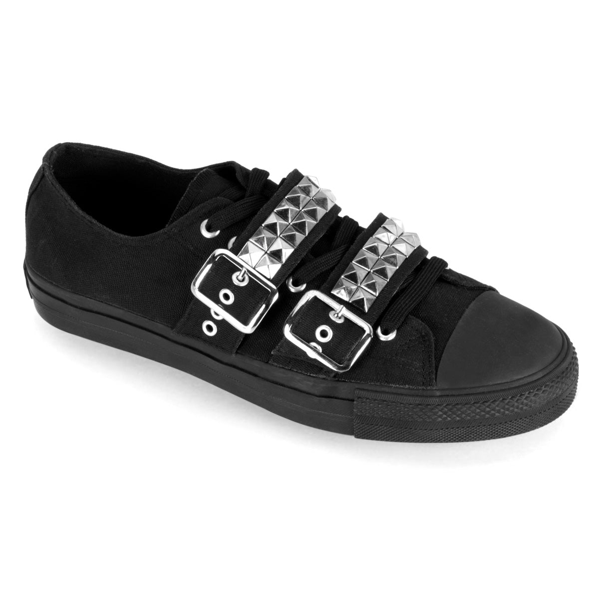 Men Demonia Deviant-08 Sneakers Black Canvas | LQC517604