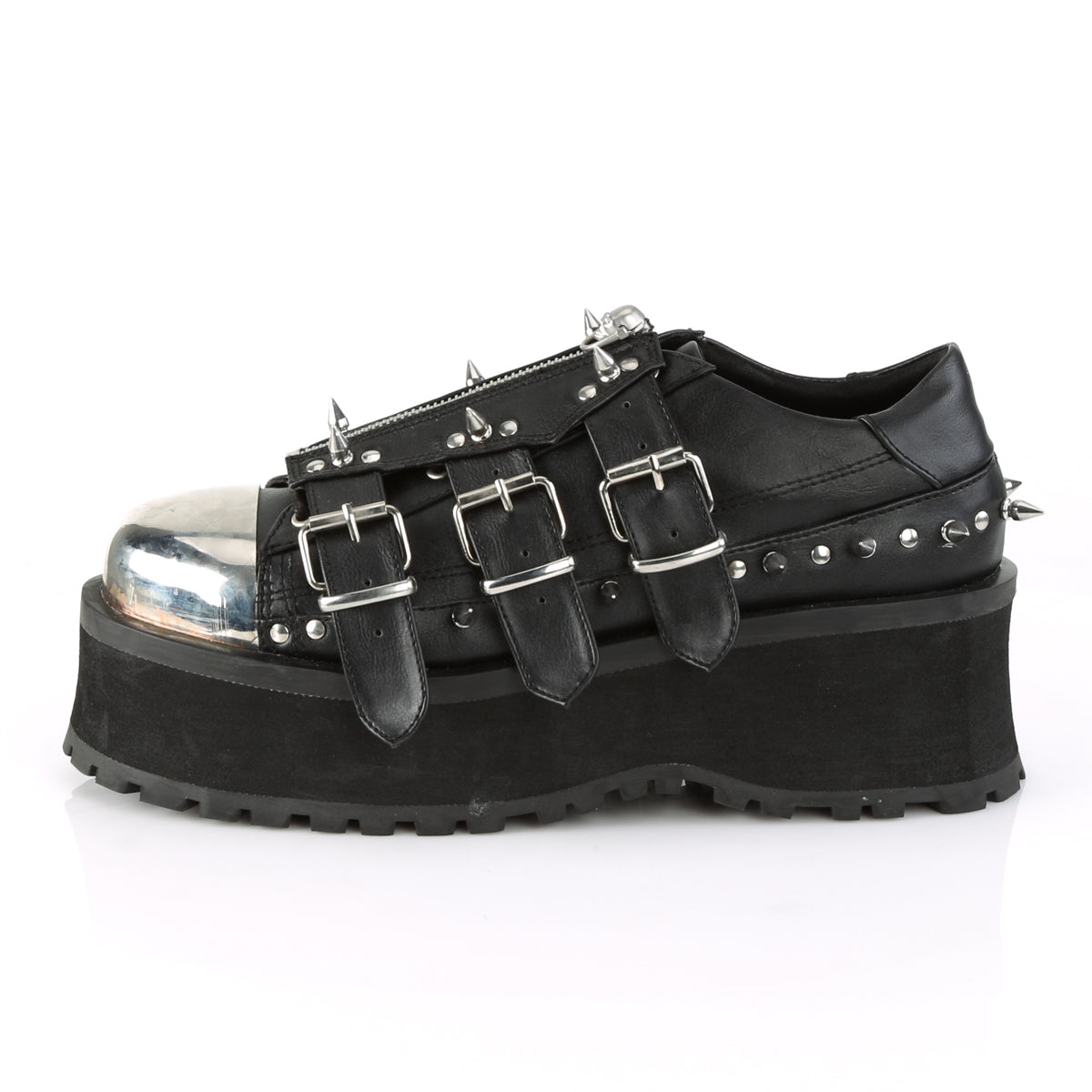 Men Demonia Gravedigger-03 Platform Shoes Black Vegan Leather | CUF950847