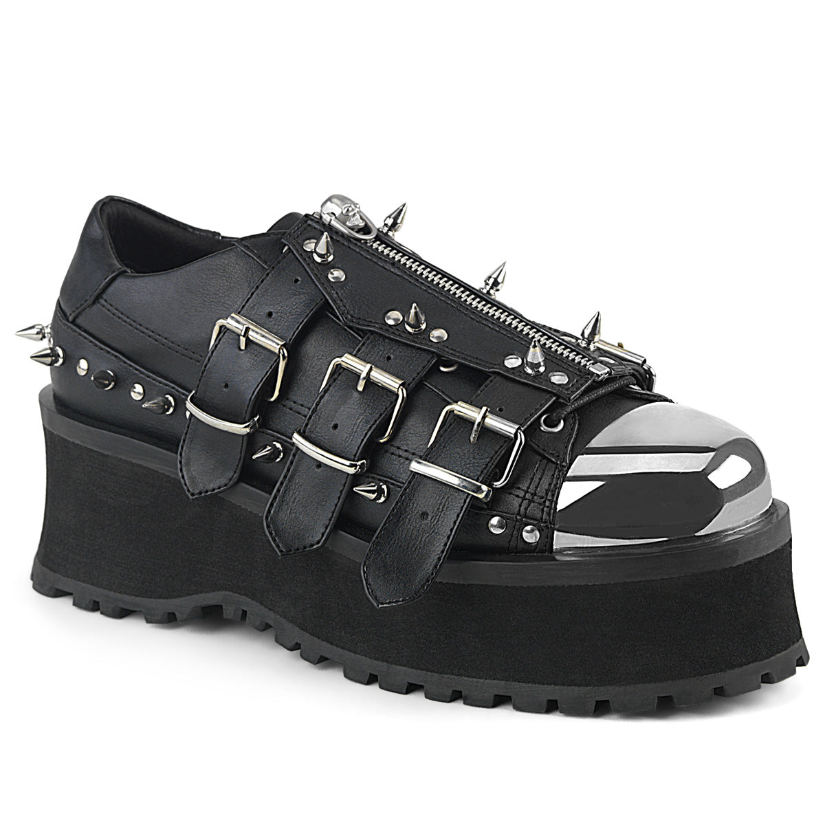 Men Demonia Gravedigger-03 Platform Shoes Black Vegan Leather | CUF950847